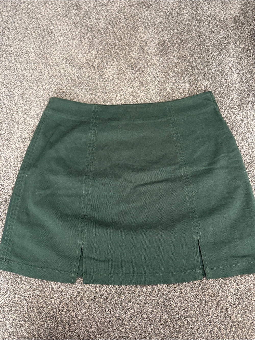 Volcom Forest Green Mini Skirt with Front Slits